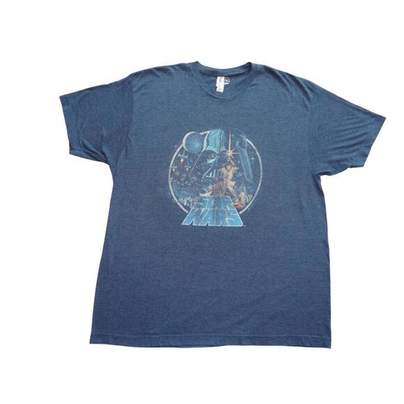 Star Wars Retro Graphic T-Shirt - XXL Blue - Picture 1 of 4